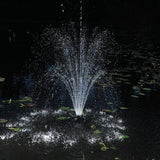 OASE Floating Fountain with Lights, The Floating Fountain with Lights performs a show of movement and texture. Built to be an enduring focal point or the life of the party for a special event. Offering a variety of water patterns, the fountain appeals to both the modernist and traditionalist. It can be installed in a lake or pond, either artificial or natural. Floating fountains aerate, circulate water and control the accumulation of organic matter. The Floating Fountain with Lights is eco-friendly and envi